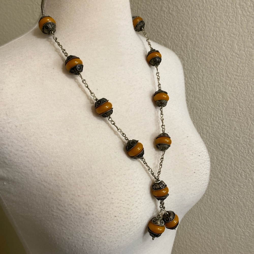 Amber‎ Bead Trinket Necklace